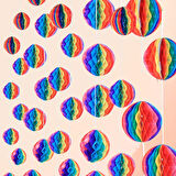 Gökkuşağı Renkli 30 cm Rengarenk Kağıt Süs Fener 1 Adet 