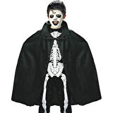 Siyah Renk Yakalı Halloween Pelerini 90 cm 