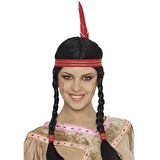 Tüylü Örgülü Hint Peruğu Kızılderili Peruğu 