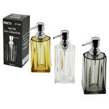 Uzun Kare Taban - Yvrlk Ağız - 4+4=8gen Gövde Şeffaf - Renkli Akrilik - Mika Kristal Sıvı Sabunluk 280ml 