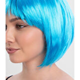 Turkuaz Renk Parti Peruğu Küt Saç 