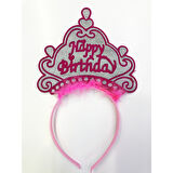 Happy Birthday Yazılı Neon Renk Taç 12 Adet 