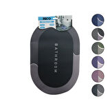 Oval - Mat Renkler   38x58cm   Su Emici - Sihirli  Banyo Paspası  Elastik 