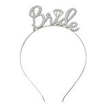 Gümüş Renkli Taşlı “bride” Gelin Tacı – El Yazısı Yazı Tipiyle 