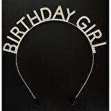 Gümüş Kristal Taşlı Birthday Girl Doğum Günü Tacı İthal Ürün A Kalite 17x16 cm 