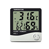 Bebek Odası Masaüstü Dijital Termometre Nem Ölçer Higrometre Saat 