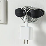 2li Kablo Tutucu Silikon Kordon Sarıcı Kablo Yönetici Klips 