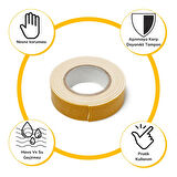 Çok Amaçlı Tüm Yüzeylerde Kullanıma Uygun Beyaz Çift Taraflı Köpük Sünger Montaj Bant 