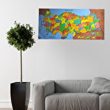 Renkli Türkiye Haritası Manyetik Yapıştırıcı Gerektirmeyen Duvar Stickerı 118 Cm * 56 Cm 