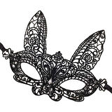 Siyah Renk Dantel Kesim Dantel İşlemeli Balo Parti Maskesi 7 No 