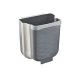 GRİ KATLANABİLİR MUTFAK ÇÖP KOVASI 6LT 
