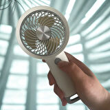 USB ile Şarj Olabilen 3 Ayarlı Fan Modlu Çanta Tipi El Fanı 