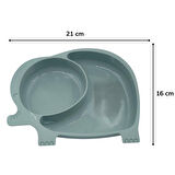 Bebek Ve Çocuk İçin Sevimli Fil Model Desenli Yemek Bebek Mama Kabı Bölmeli Tabak 