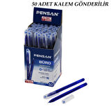 50 Adet Pensan Büro Mavi Tükenmez Kalem M-medium - 1.0mm Uç 