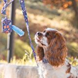 Lusi Doog Köpek Atık Torba Çantası Kaka Poşeti Taşıma Çantası Dışkı Poşet Çantası Lacivert Çiçek Desenli