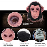 Siyah Saçlı Lateks Şempanze Maskesi