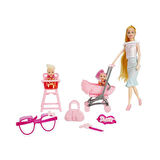 Anlily Pusetli Mama Sandalyeli Bebek Seti Cindy Doll Little Baby - 02456 (Lisinya)