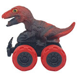 Sürtmeli Dinazor Arabalar 12 cm - H-20 - T-Rex - Kırmızı (Lisinya)