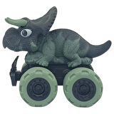 Sürtmeli Dinazor Arabalar 12 cm - H-20 - Triceratops - Yeşil (Lisinya)