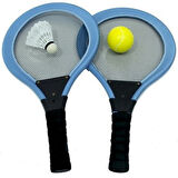 Badminton Seti ve Soft Tenis Topu Mavi