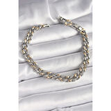 Pirinç Mix Renk Zirkon Taşlı Zincir Model VIP Seri Kadın Bileklik - Lisinya