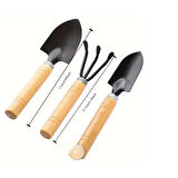 Mini Kazma Kürek Tırmık Seti - Portatif ( Lisinya )