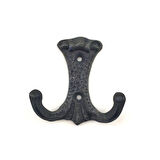 Antika Tarz Dekoratif Pirinç Anıt Çiftli Vestiyer Askı - 85x72 Mm, Oksit ( Lisinya )