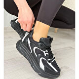 Cata Siyah Cilt Beyaz Detaylı Spor Ayakkabı - Lisinya