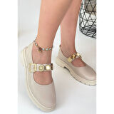 Okira Bej Cilt Oxford Ayakkabı - Lisinya