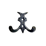 Antika Tarz Dekoratif Pirinç Koç Çiftli Askı - 50x55mm, Oksit ( Lisinya )