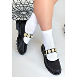 Okira Siyah Cilt Oxford Ayakkabı - Lisinya