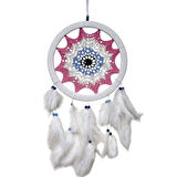 Pembe Nazar Motifli Kuş Tüylü Duvar Süsü