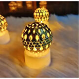 12'li Ramazan Ayaklı LED Işık (Gold, Gün Işığı)