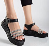 Lalen Siyah Kemerli Sandalet - Lisinya