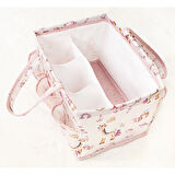 Bebek Kullanımı Kolay Desenli Taşınabilir Bakım Çantası pembe