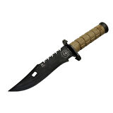 Salgur S 4759 Türk Tipi Komando Bıçağı 28,5cm - Testere Detaylı Bıçak, İpli, Kılıflı ( Lisinya )