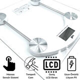Dijital Kare Cam Baskül Darbelere Karşı Dayanıklı Terazi Yüksek Hassasiyetli Tartı Tf 1052 ( Lisinya )