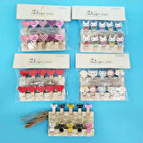 Şekilli Renkli Ahşap Mandal Seti (10'lu Paket)