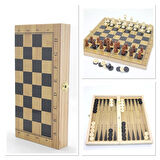 Ahşap Satranç Ve Tavla Seti Alk4243 ( Lisinya )