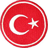 Aplike Ütü İle Yapışan Türk Bayrağı Yuvarlak Küçük Arma 3 Cm