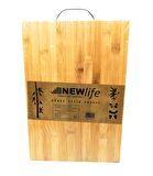 AHŞAP KOYU BAMBU KESİM PANOSU METAL KULPLU 22X32CM (44Pyr34)