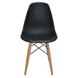 Woodesk Luna Ağaç Ayaklı 6 ADET Eames Siyah Sandalye SND3014-6SYH