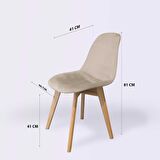 Woodesk Dallas Ağaç Ayaklı, Bej Renk Sandalye SND3021-BEJ