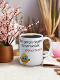 Baskılı Kupa Bardak Seramik Mug - Gergin Değilim..