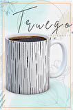 Baskılı Kupa Bardak Seramik Mug - Siyah Çizgi