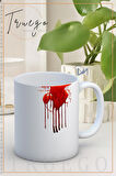 Baskılı Kupa Bardak Seramik Mug -Kan