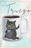 Baskılı Kupa Bardak Seramik Mug - Kedi