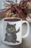 Baskılı Kupa Bardak Seramik Mug - Kedi