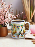 Baskılı Kupa Bardak Seramik Mug - Komik Kuşlar