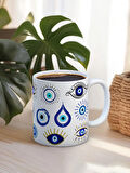 Baskılı Kupa Bardak Seramik Mug - Nazar Göz